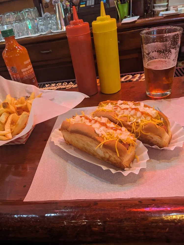2 Coney's Wit Cheese and Onions Fries and a Summit EPA Beer